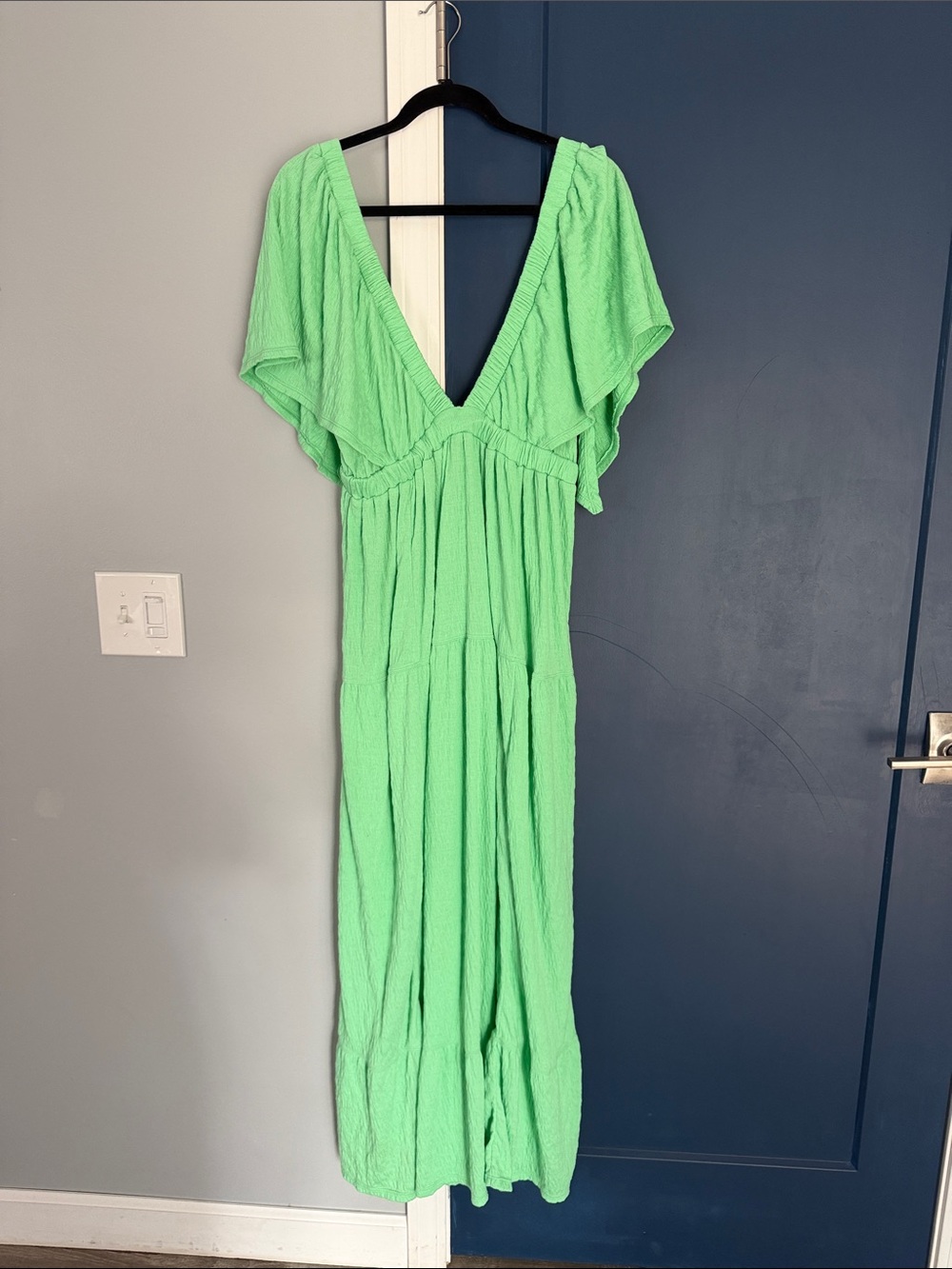Free People Mint Green V-Neck Maxi Dress